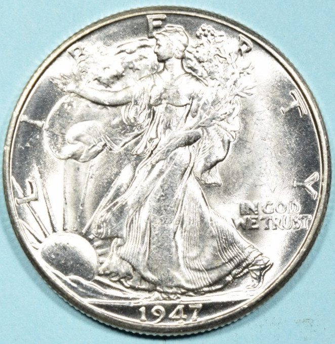 1947 D Walking Liberty Half Dollar ~ BU GEM UNC UNCIRCULATED ~ 90% Silver 50c 1947 D Walking Liberty Half Dollar ~ BU GEM UNC UNCIRCULATED ~ 90% Silver 50c
