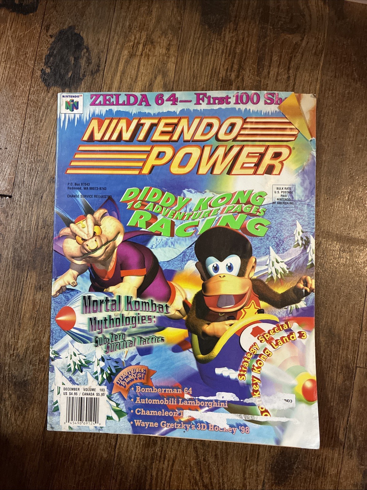 Nintendo Power Magazine December Volume 103 Diddy Kong Used Condition Book Nintendo Power Magazine December Volume 103 Diddy Kong Used Condition Book