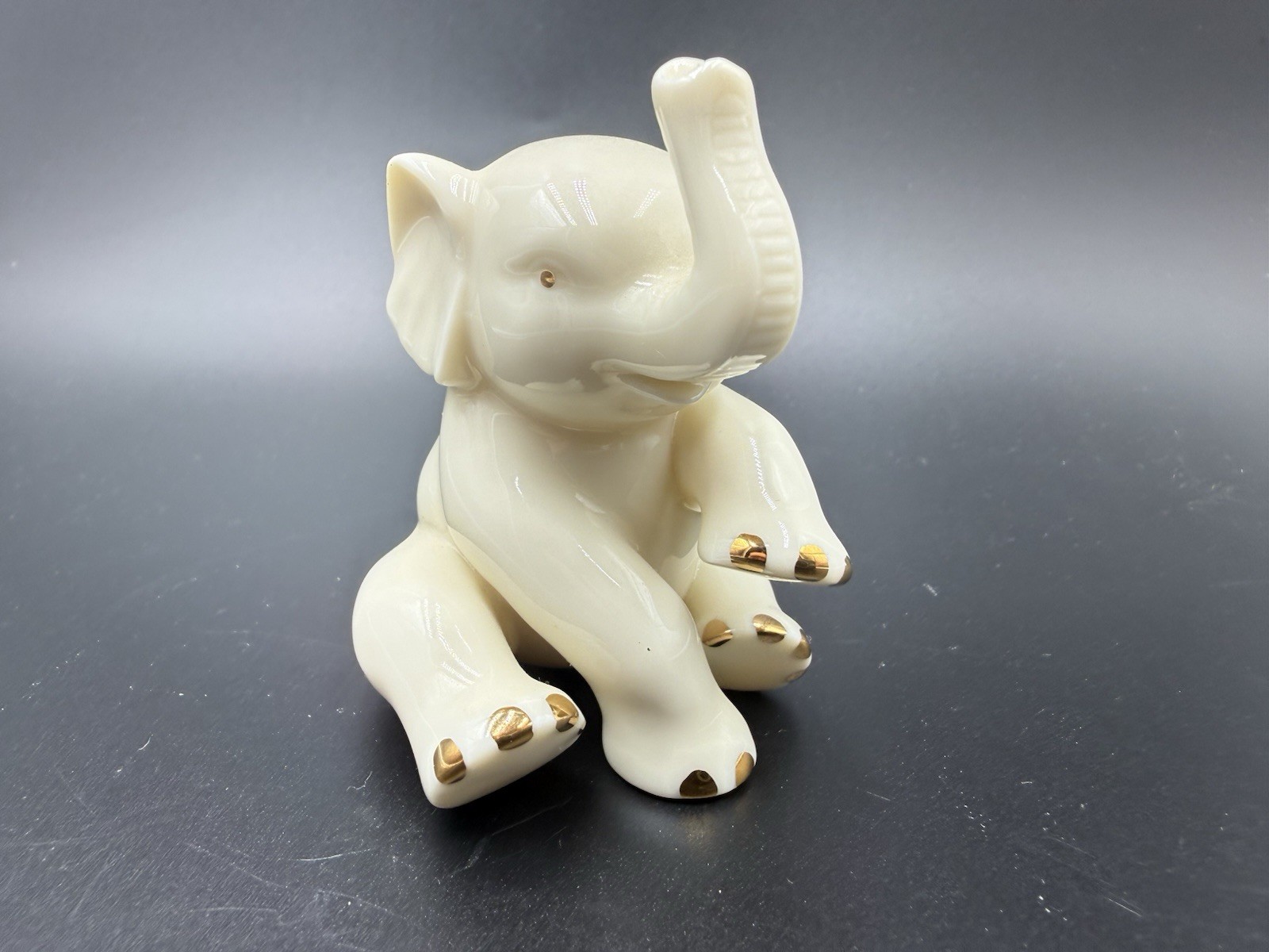 VTG Lenox Porcelain Elephant Figurine Gold Accents Handcrafted Collectible Decor
