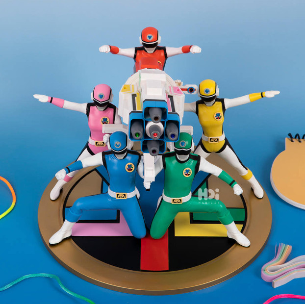 Super Sentai Flashman 35th Anniversary LED Figure Display Retro Anime Toy