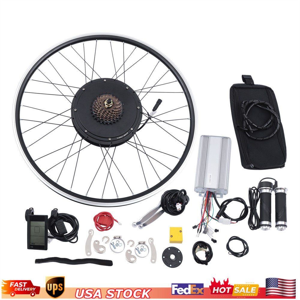 For Electric Bike LCD Display 700C Rear Wheel Hub Motor Conversion Kit 48V 1500W