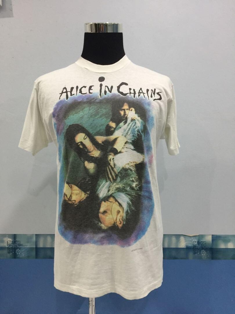 Remake 90s Alice In Chains 1991 Band White t shirt, We die young TE8310