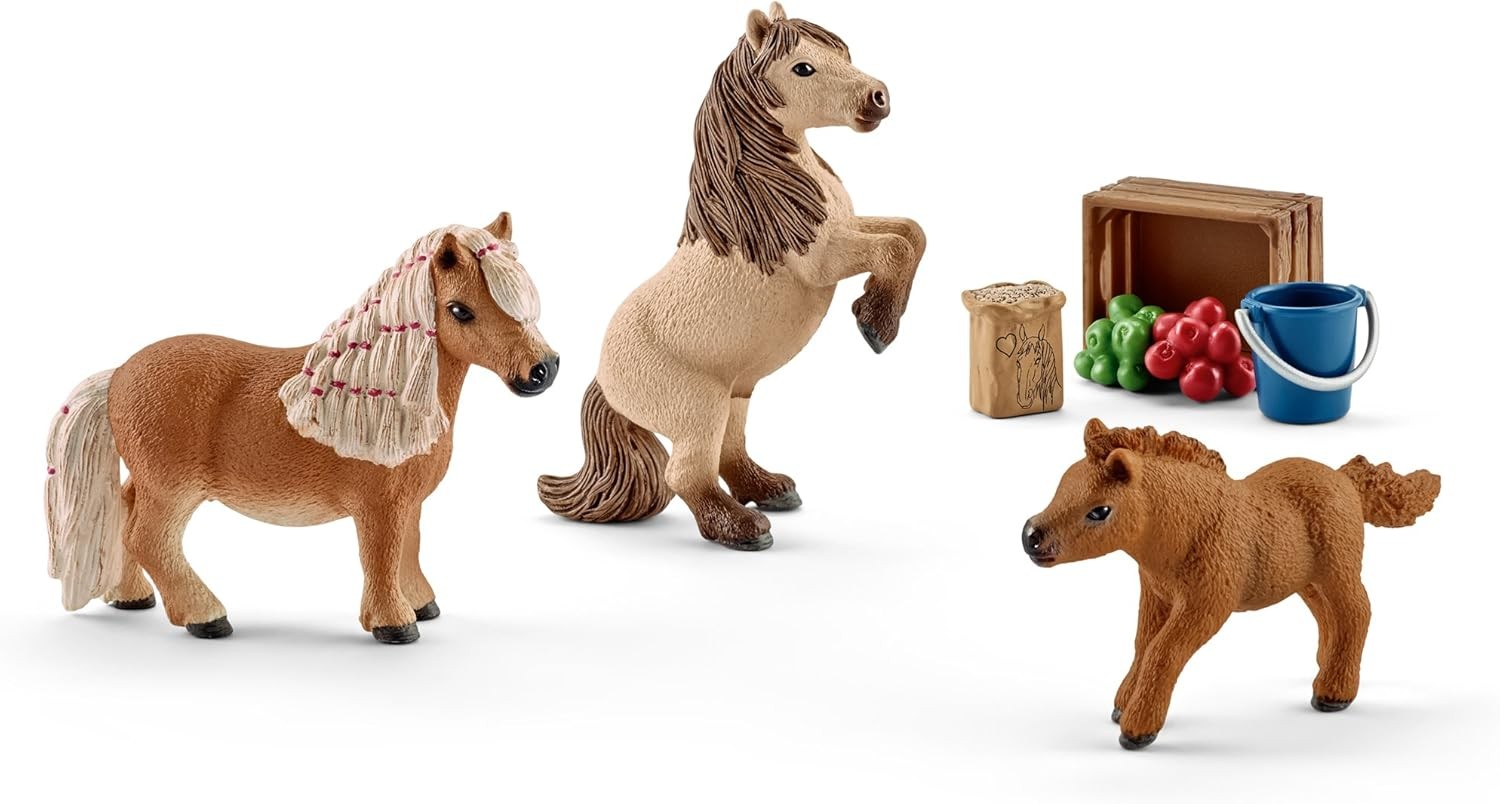 SCHLEICH 41432 Miniature Shetland Pony Family