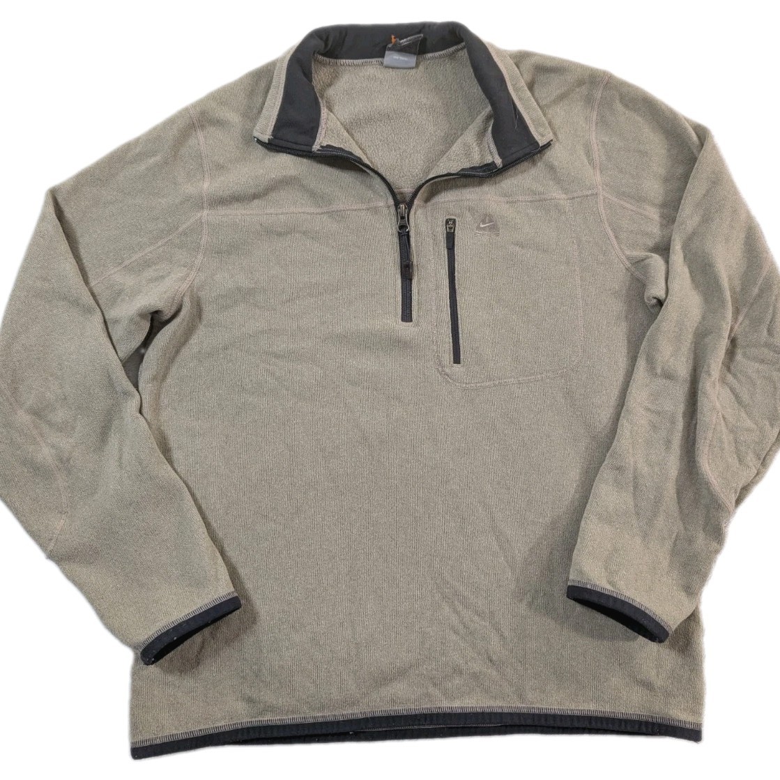 Vtg Nike ACG Swoosh Half-Zip Earth Tone Beige Jacket Pullover Men\'s Sz Med