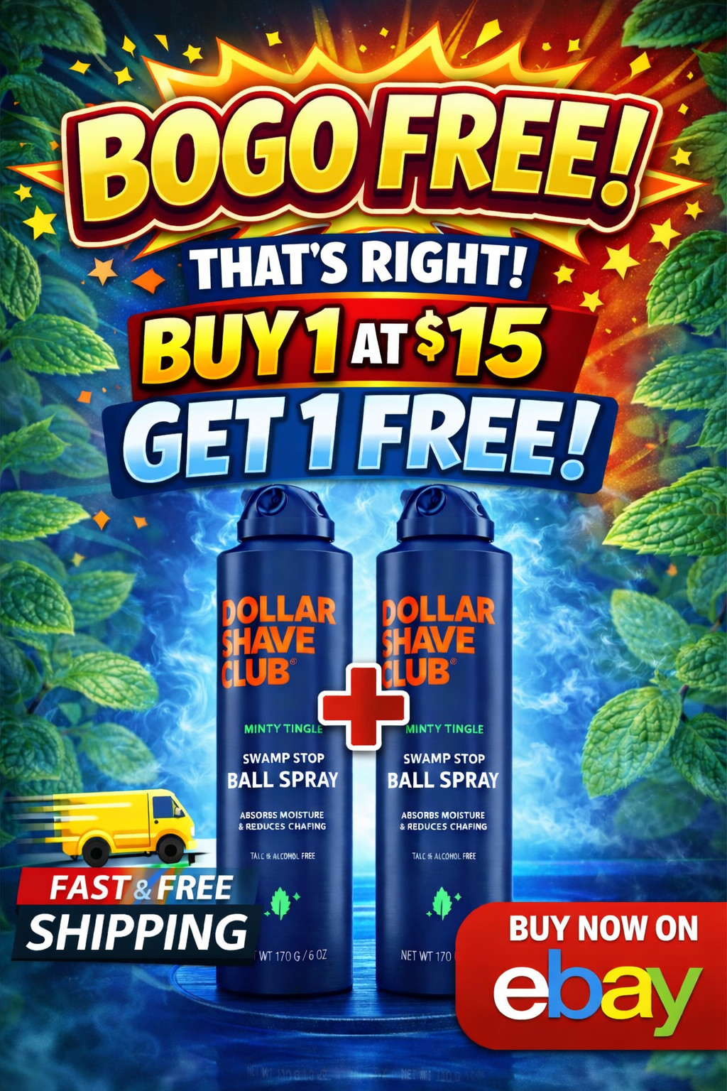 🔥 BUY 1 GET 1 FREE Dollar Shave Club Ball Spray 🔥