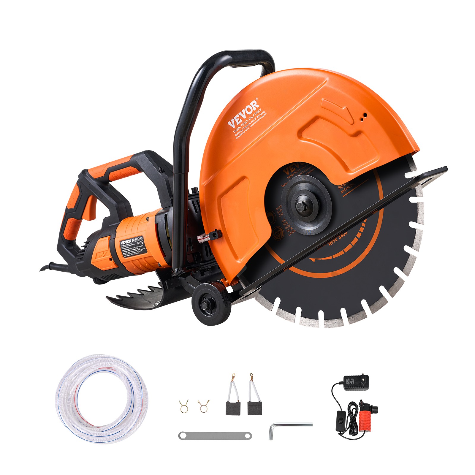 VEVOR 16\'\' Electric Concrete Saw Wet/Dry Saw Cutter with Water Pump and Blade