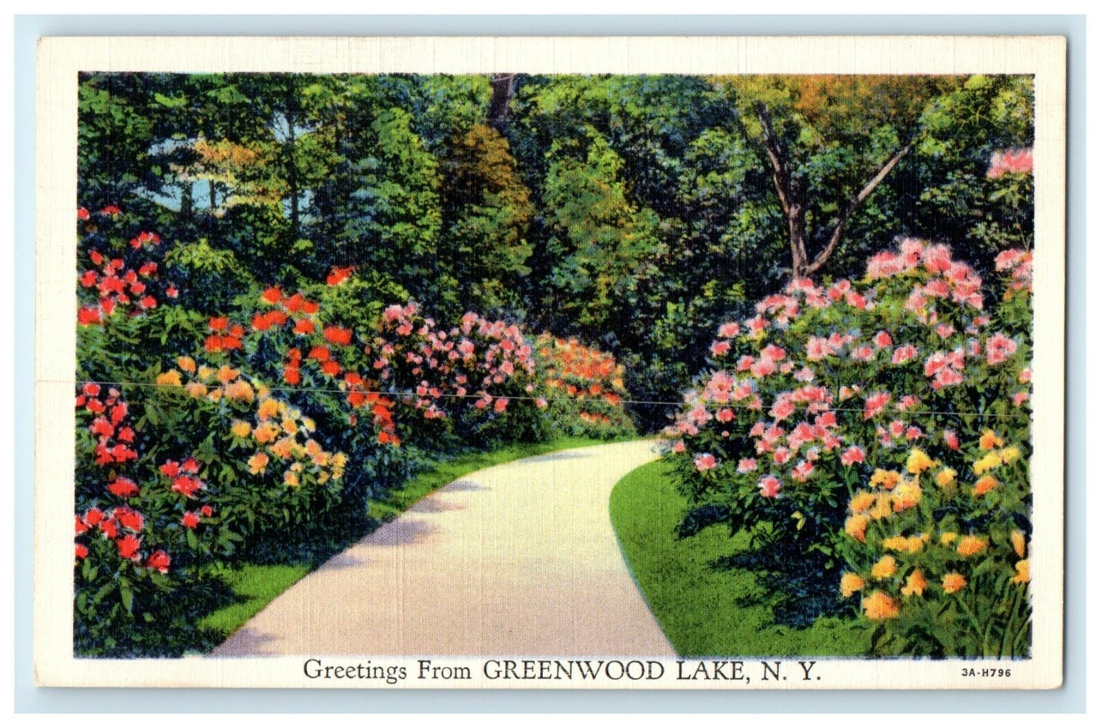 c1940\'s Greetings From Greenwood Lake New York NY Vintage Postcard c1940\'s Greetings From Greenwood Lake New York NY Vintage Postcard