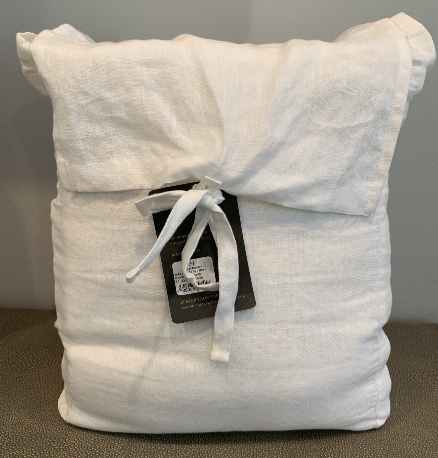 NWT Restoration Hardware Diamond Jacquard Linen/Cotton California King DUVET