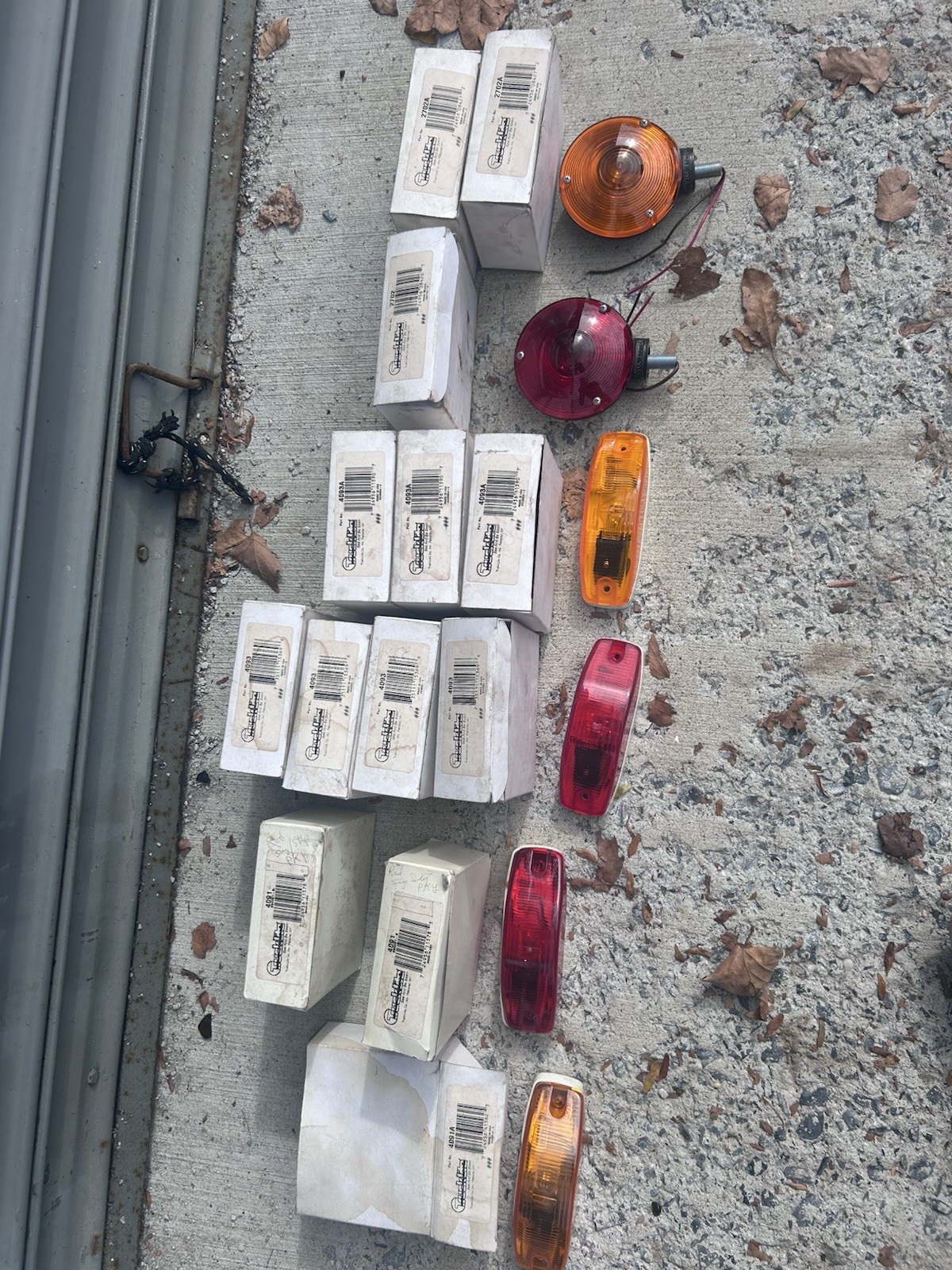Lot of 13 NOS Truck-Lite Lights – Made in USA – Red & Amber, Original Boxes