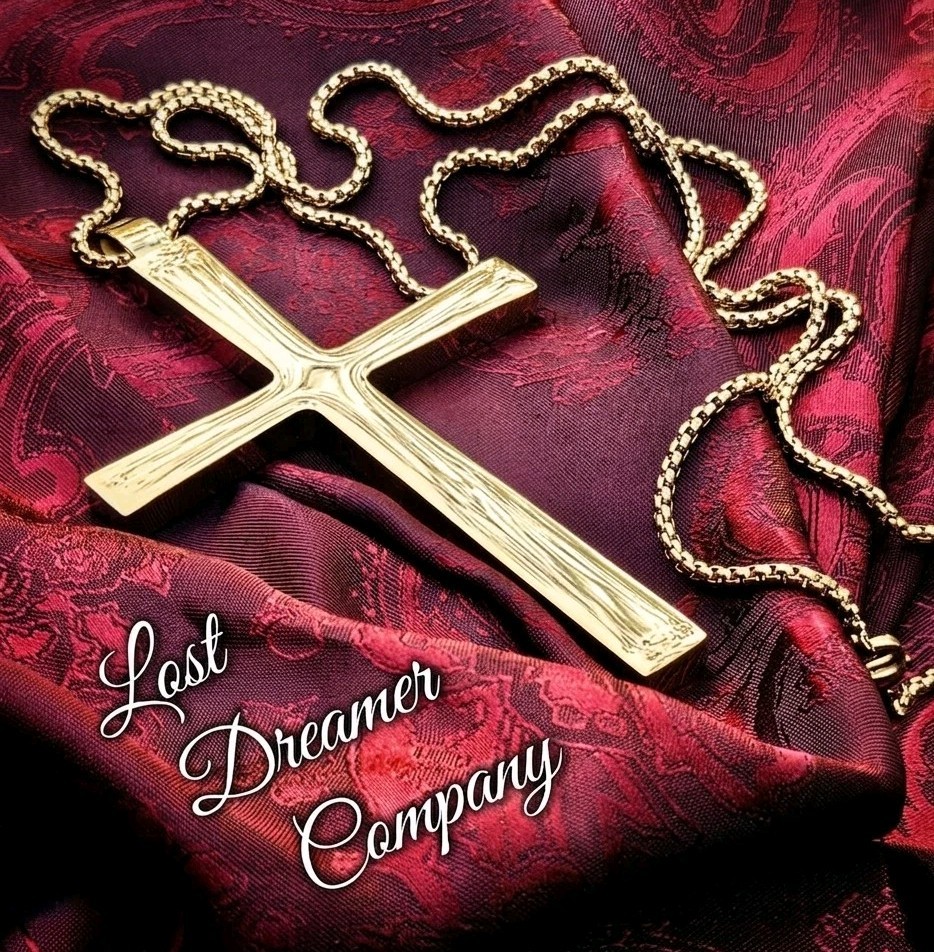 Black Sabbath Ozzy Osbourne Cross Necklace Gold Plated Pendant 4 Inch