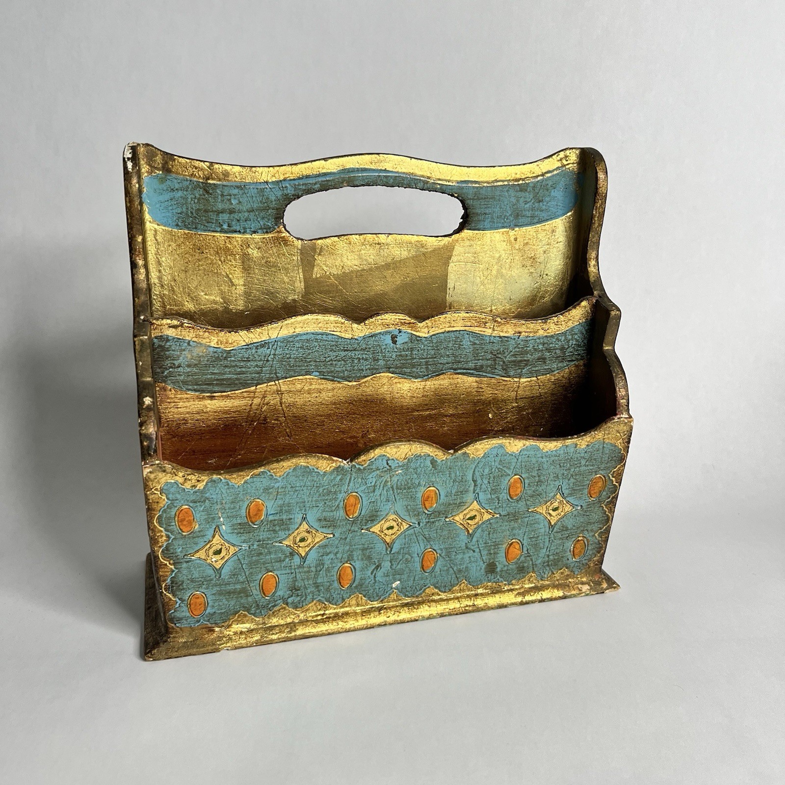 Vintage Florentine Letter Holder Italian Ornate Gold Gilt Vintage Florentine Letter Holder Italian Ornate Gold Gilt