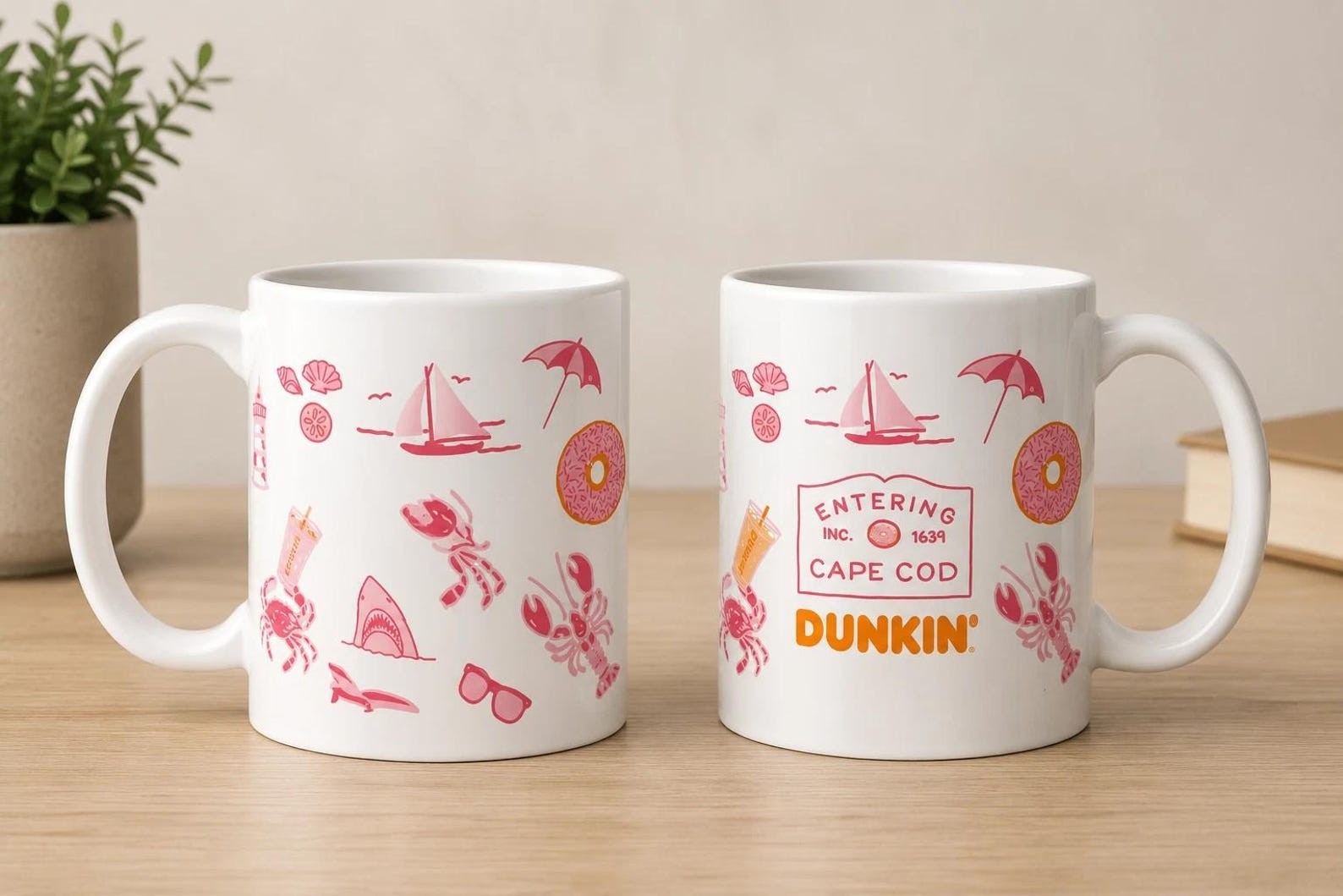 Dunkin Donuts Cape Cod Mug Pink Crab 2026, Summer Mug 11oz 15oz