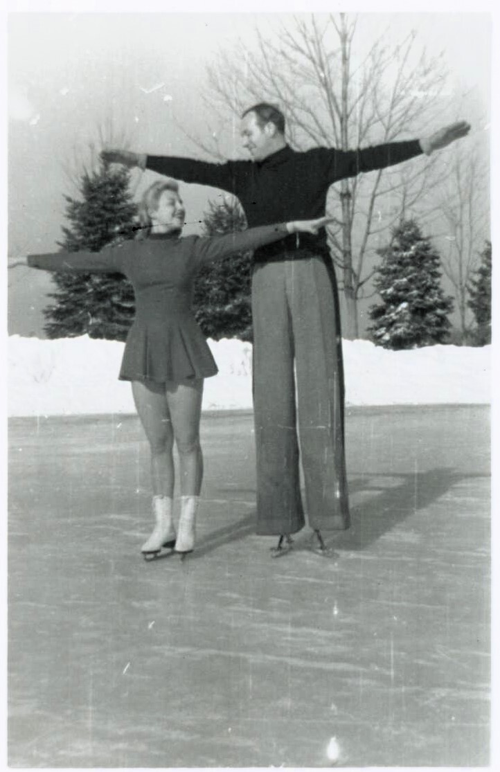 c1939 George Von Birgelen Original Stunt Stilt Skater Personal Photograph Pair