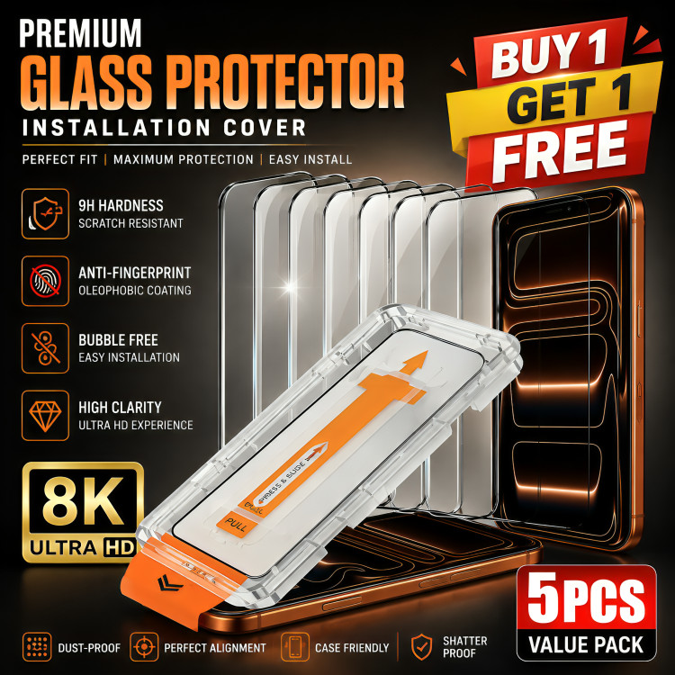 Buy 1 Get 1 FREE Dust Free Easy Install Tempered Glass for iPhone HD
