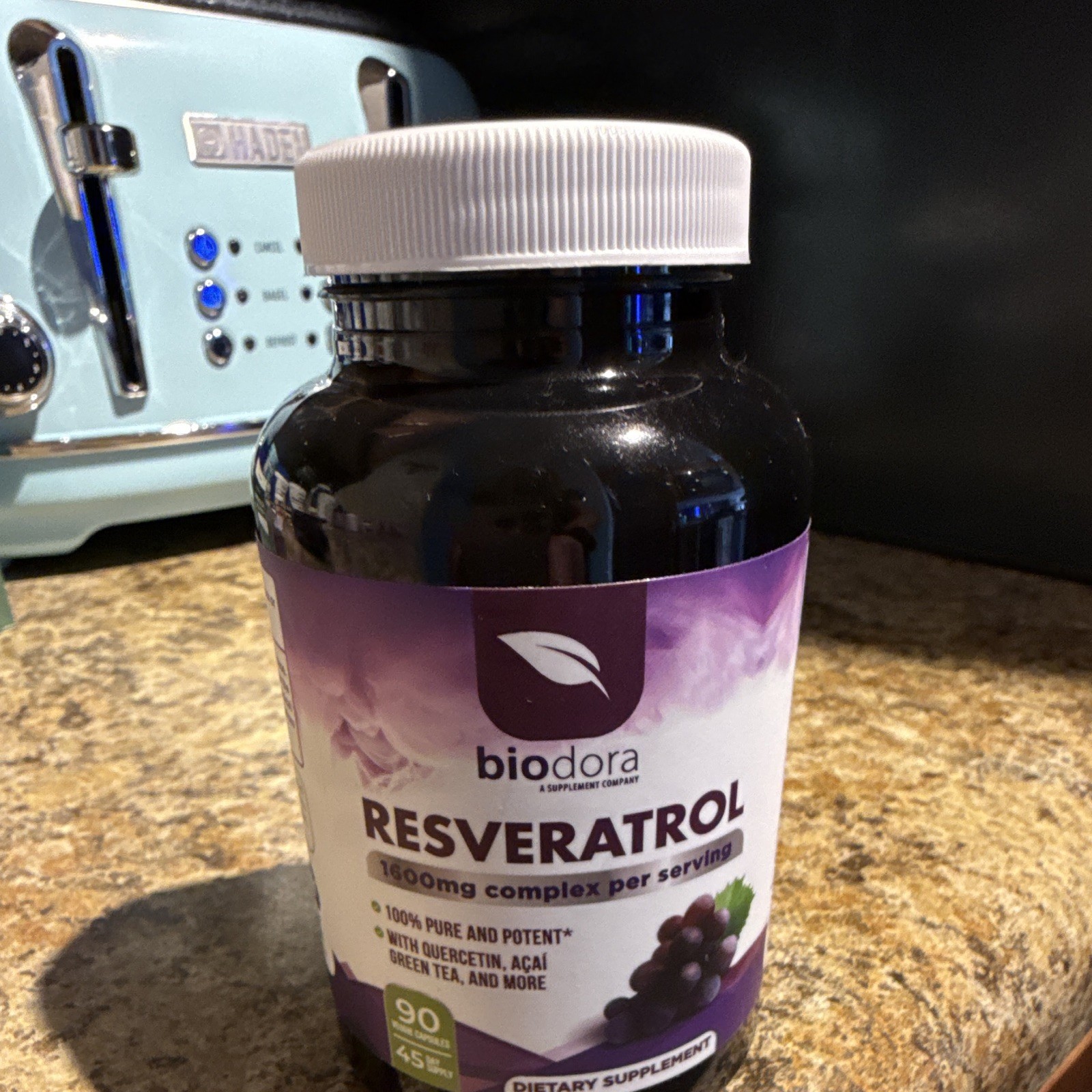 biodora Resveratrol 1600mg Complex Antioxidant Capsules w/ Quercetin 90 biodora Resveratrol 1600mg Complex Antioxidant Capsules w/ Quercetin 90