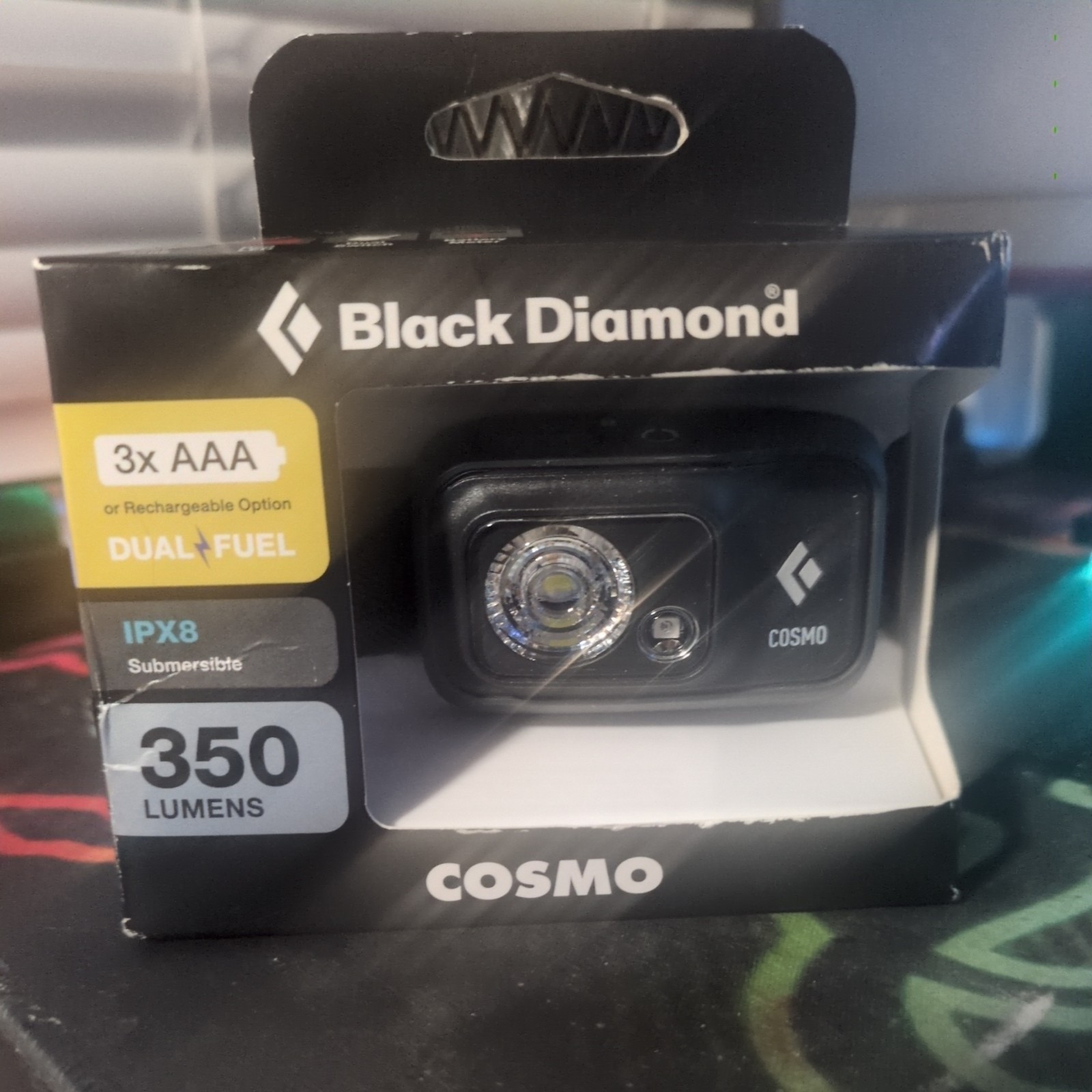 Black Diamond headlamp  , cosmo 350 Lumen, IPX8 submersible, NEW