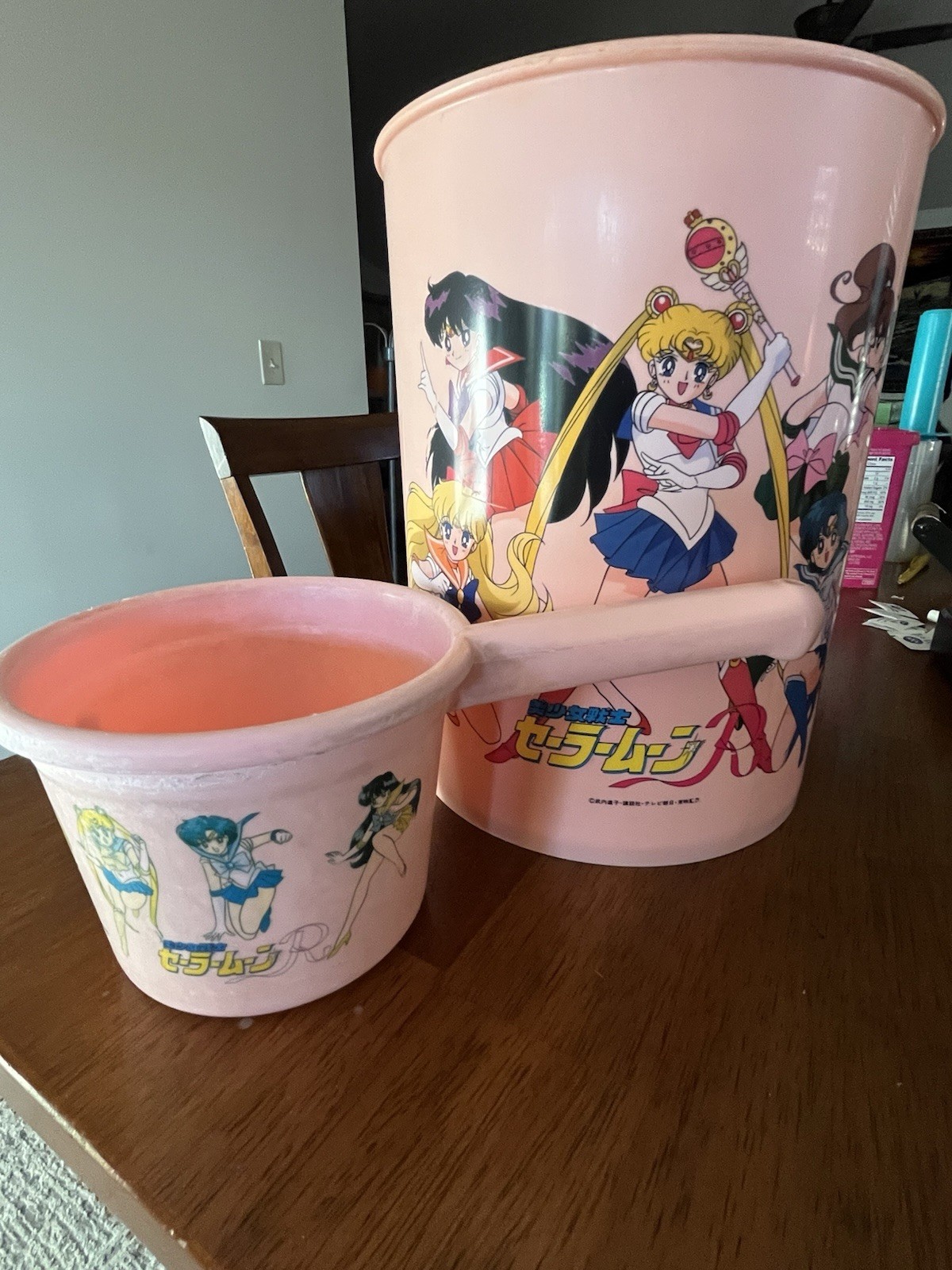 Rare Sailor Moon Vintage Trash Can & Super Rare Sailor Moon Water Scoop From USA