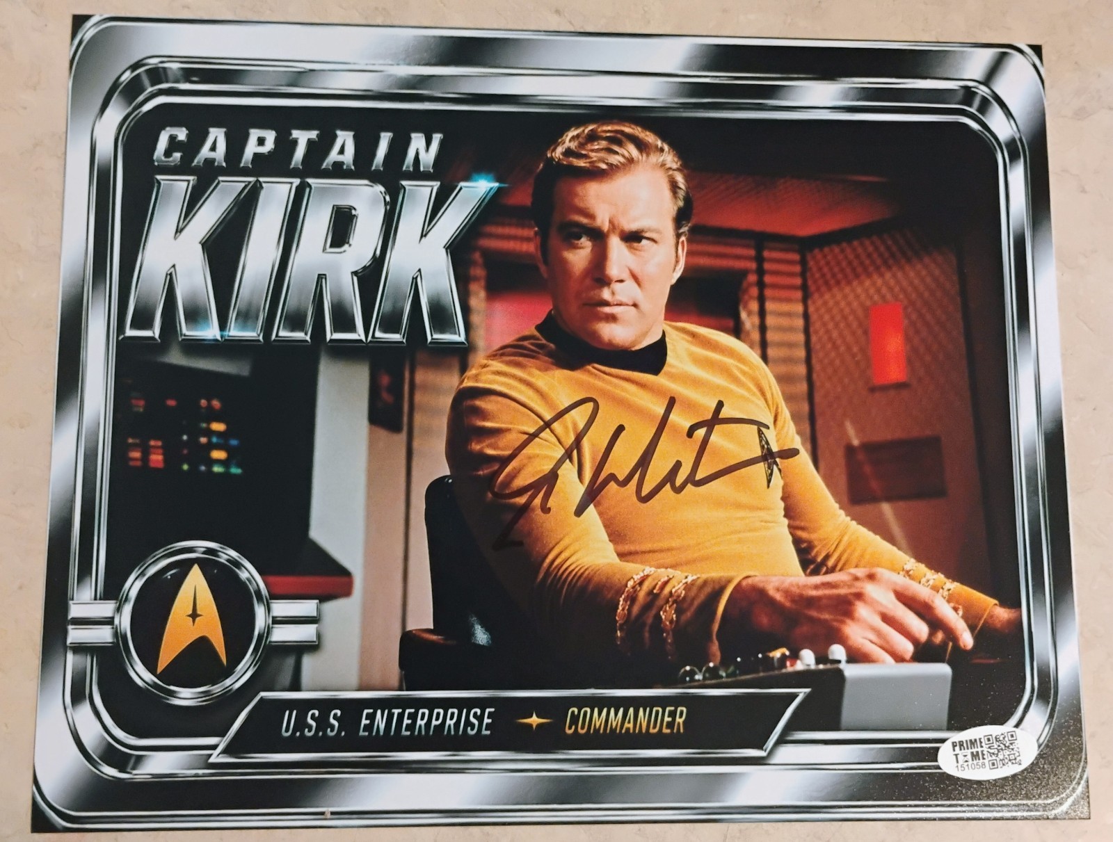 William Shatner Signed 8x10 Photo With  Prime Time Sports And Framing COA