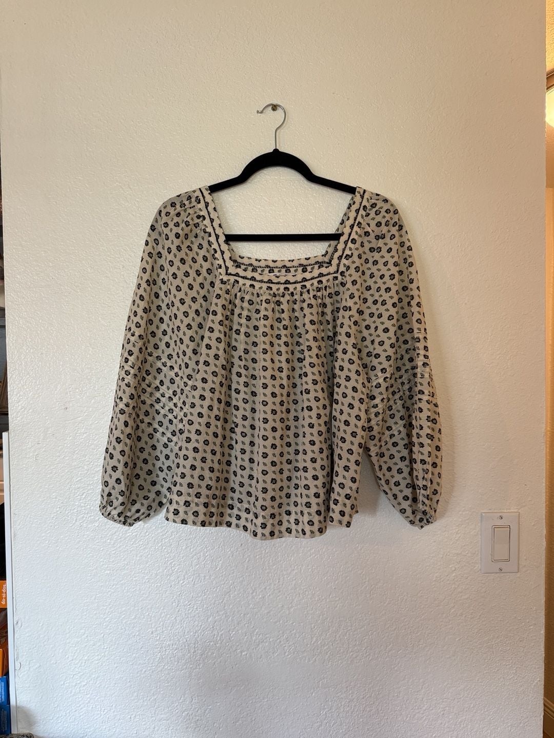 Madewell Square Neck Floral Blouse Size M
