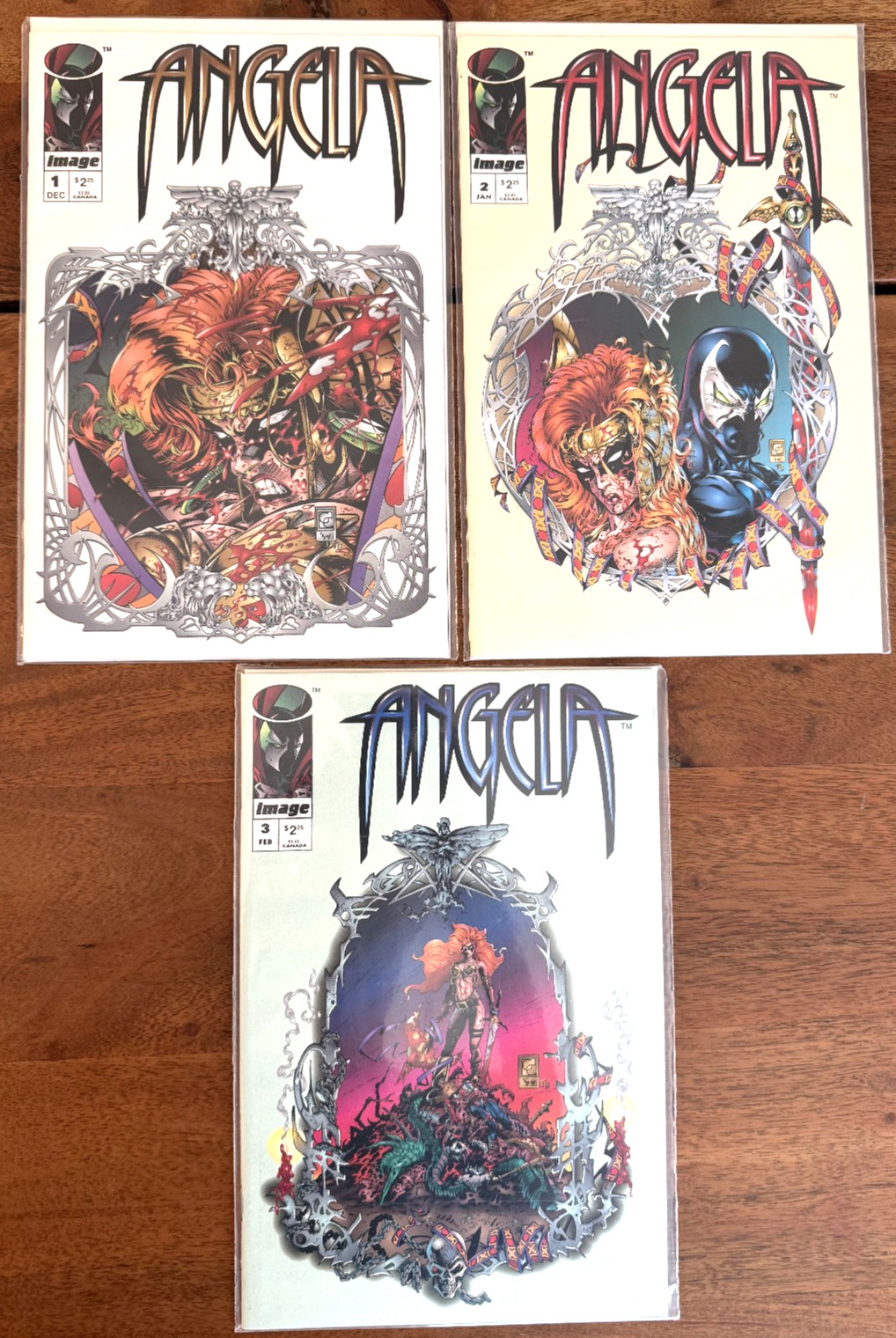 Angela #1-3 Complete Set Mini-Series Image Comics 1994 Neil Gaiman Spawn NM