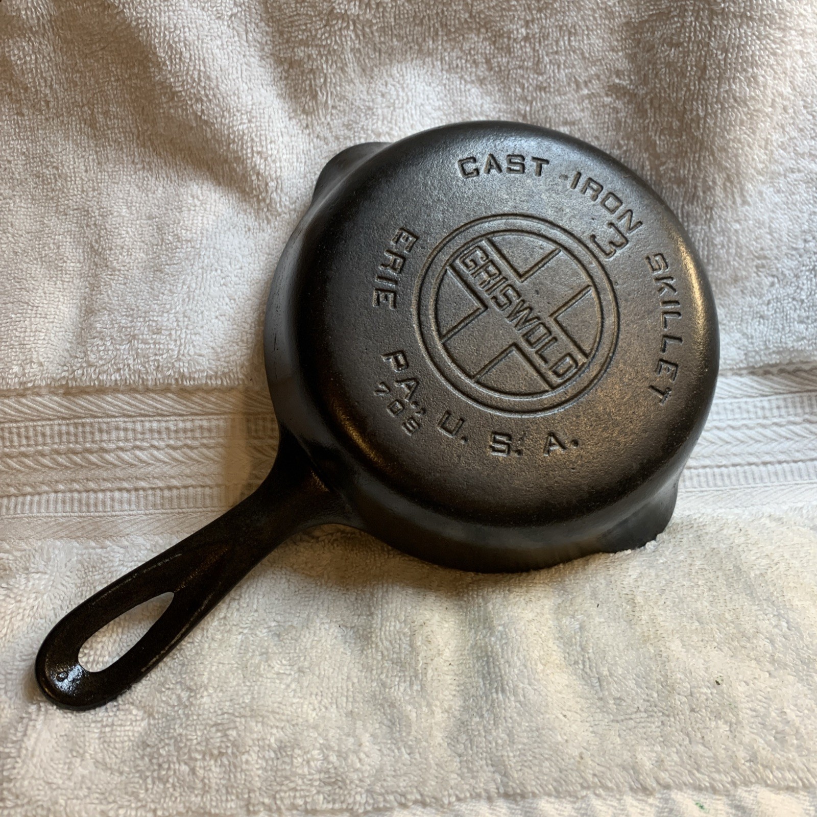 Griswold 709 Large Block Logo #3 Cast Iron Skillet ERIE PA EPU