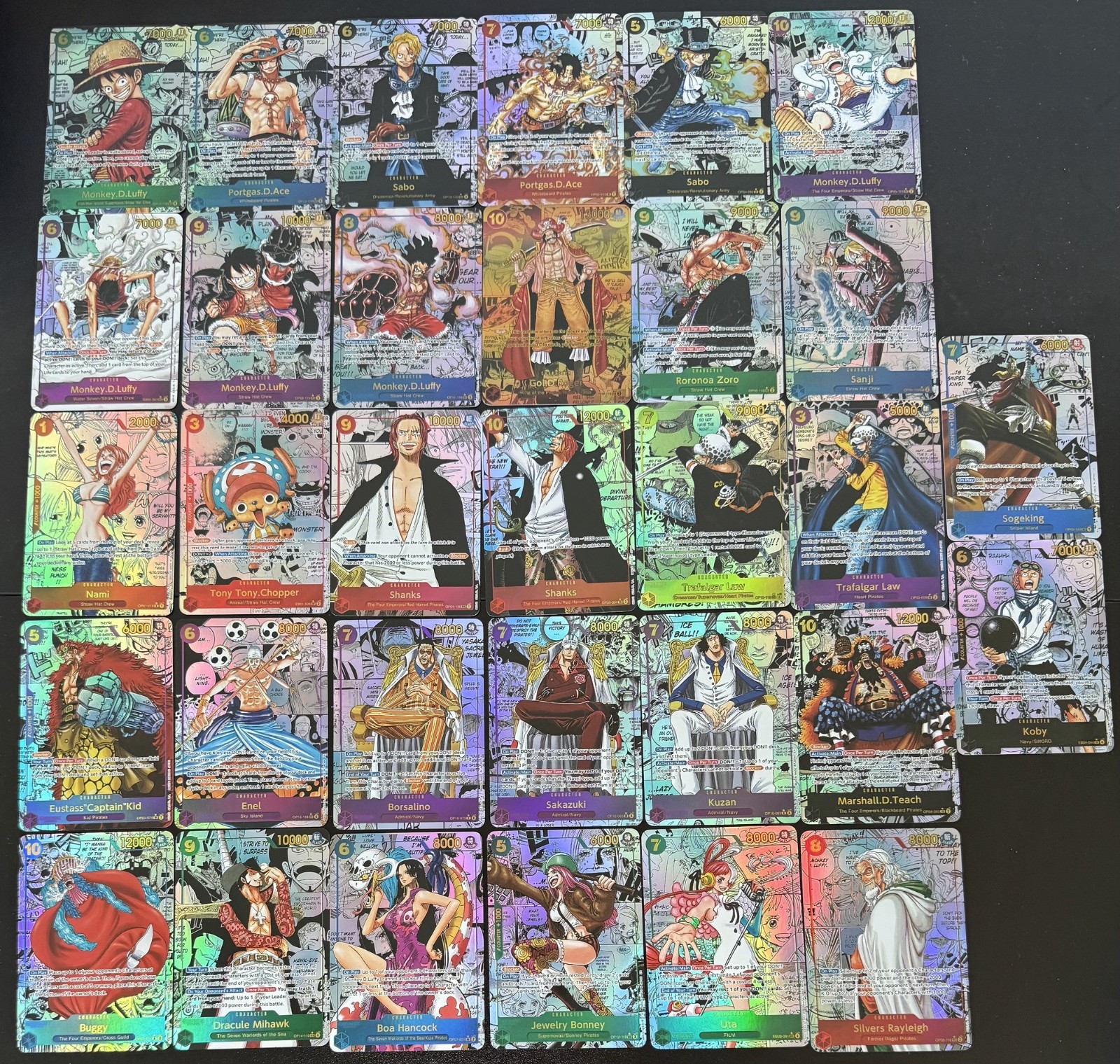 English Manga Series One Piece Proxy 32 PCS Cards Monkey.D.Luffy Ace Zoro Sanji