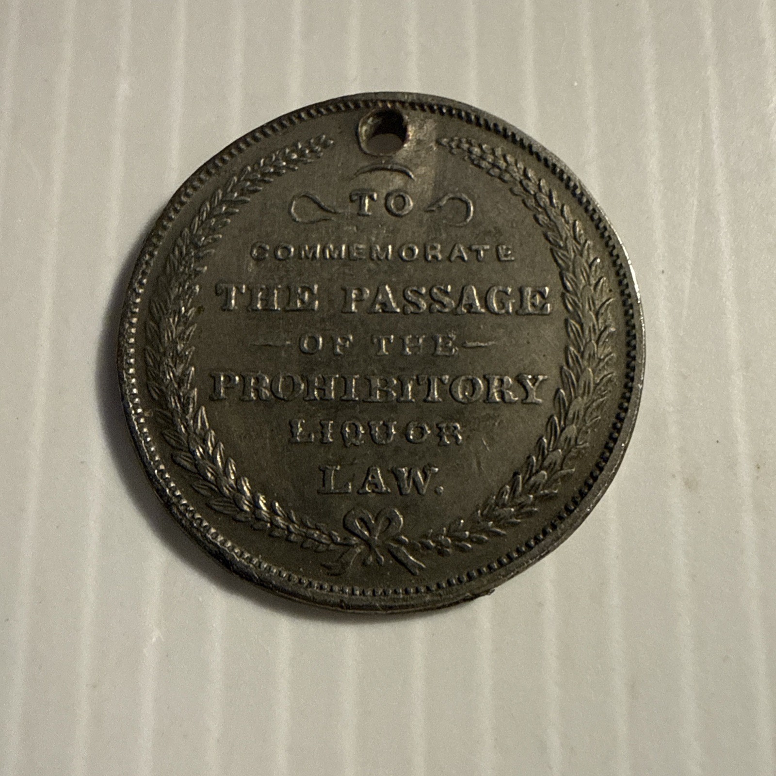 Antique July 4 1855 New York Passage Of Prohibition Temperance Token Medal Antique July 4 1855 New York Passage Of Prohibition Temperance Token Medal