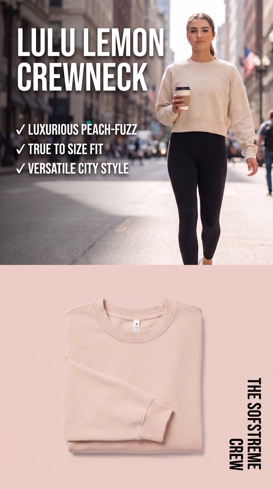 Lululemon Softstreme Perfectly Oversized Cropped Crewneck - Sandstone Lululemon Softstreme Perfectly Oversized Cropped Crewneck - Sandstone