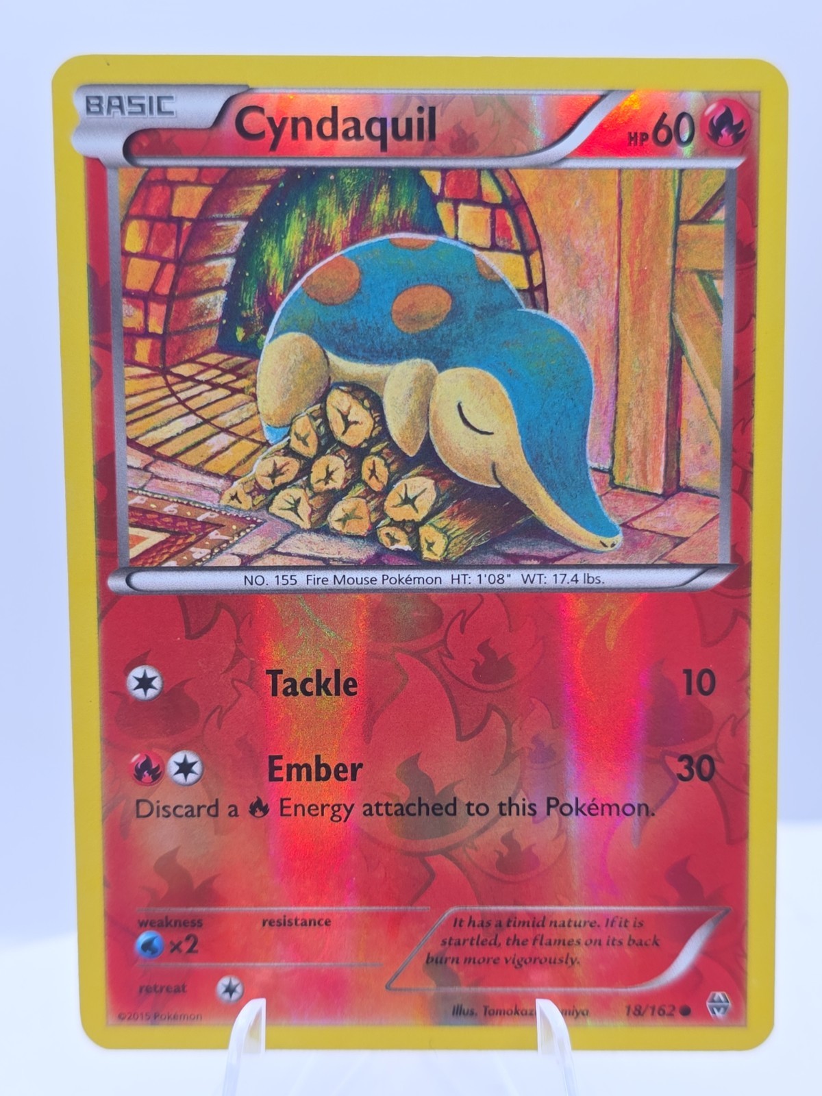 Pokemon Cyndaquil 18/162 Breakthrough Reverse Holo NM Pokemon Cyndaquil 18/162 Breakthrough Reverse Holo NM