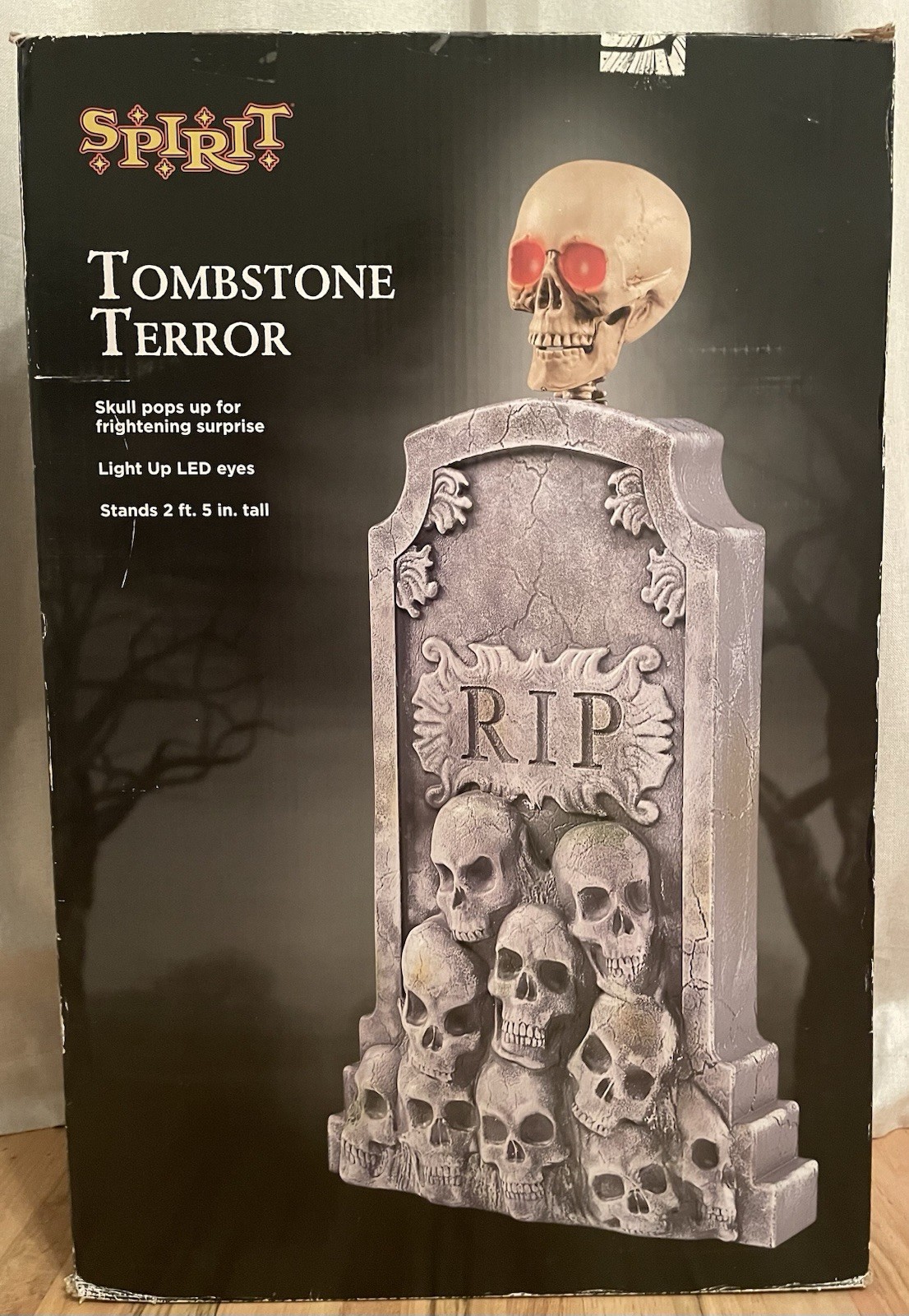 Spirit Halloween Tombstone Of Terror 2.5ft Animatronic Great Shape Works Perfect