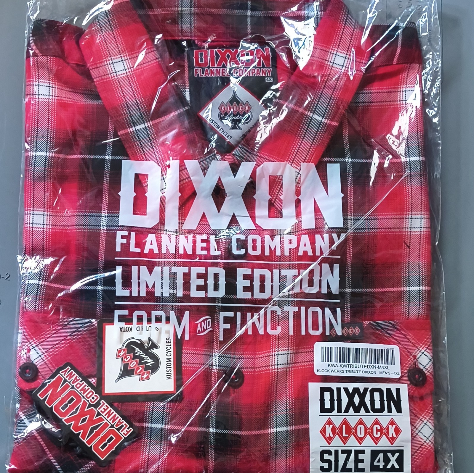 Dixxon Klock Werks Tribute Limited Edition Plaid Flannel Button-Up Men’s 4XL Dixxon Klock Werks Tribute Limited Edition Plaid Flannel Button-Up Men’s 4XL