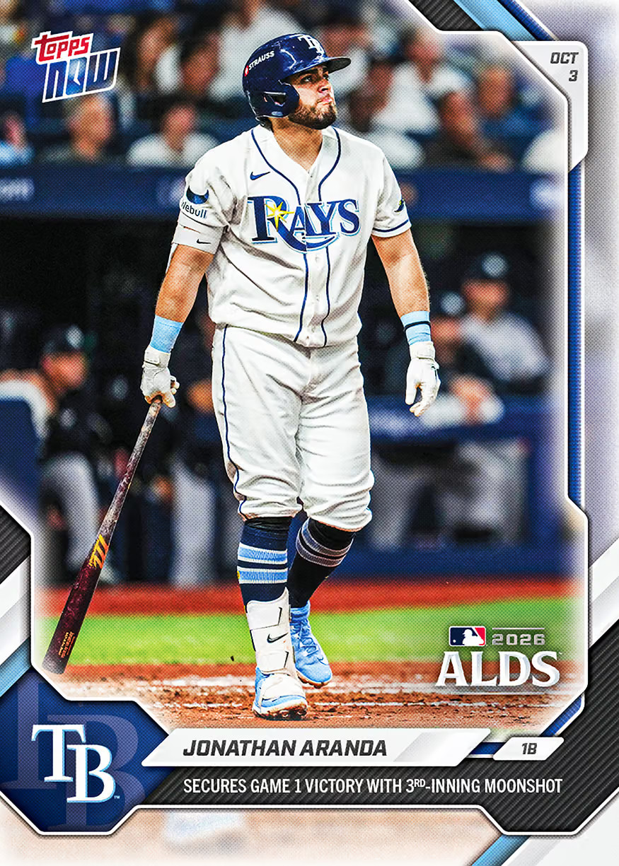 ⚾️ Jonathan Aranda ALDS - 2026 MLB Topps NOW #757 PR: 666 TAMPA RAYS PREORDER ⚾️ Jonathan Aranda ALDS - 2026 MLB Topps NOW #757 PR: 666 TAMPA RAYS PREORDER
