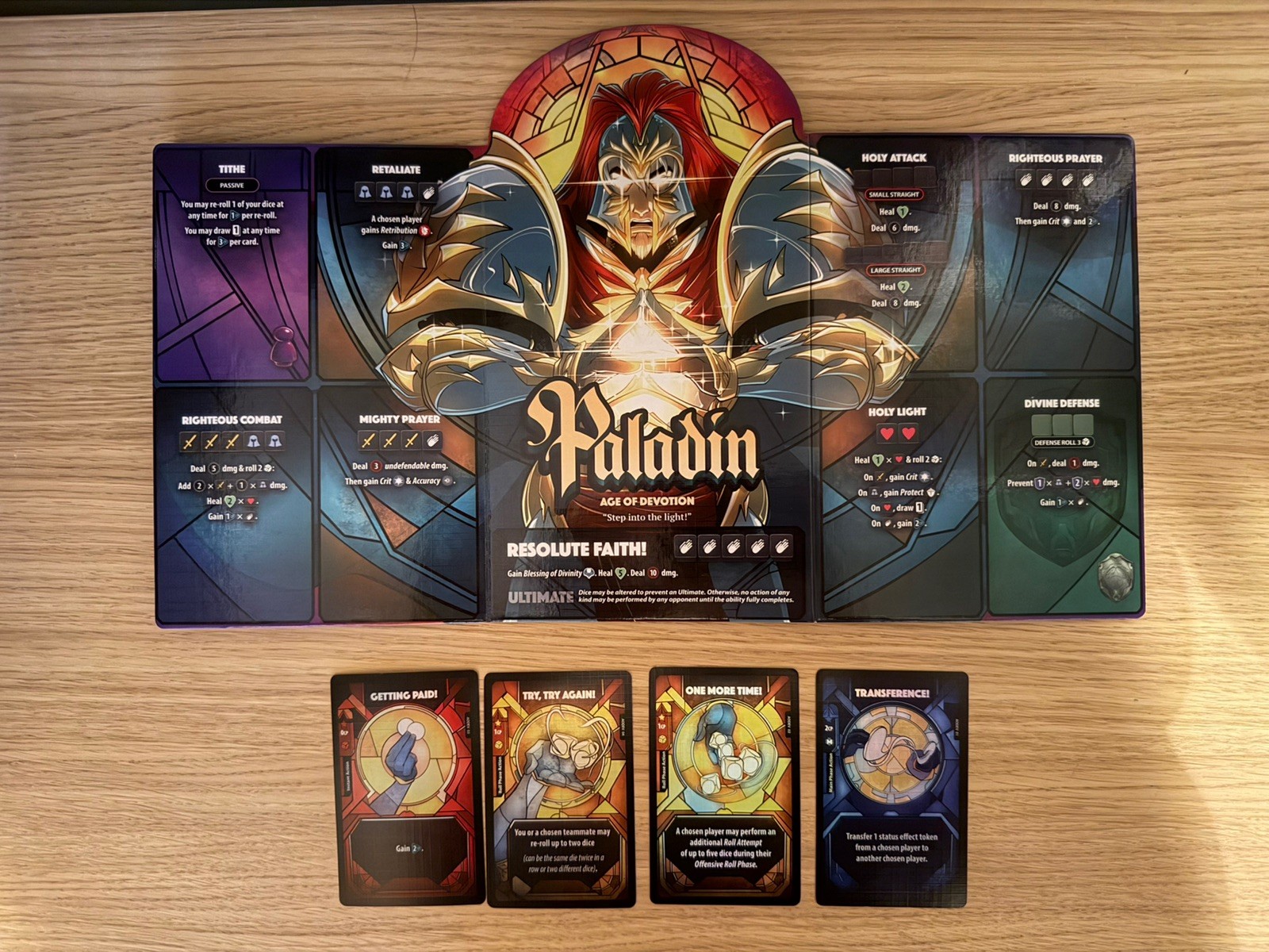 Dice Throne Age Of Devotion Paladin Complete Set Alt Board + Promo Cards Dice Throne Age Of Devotion Paladin Complete Set Alt Board + Promo Cards