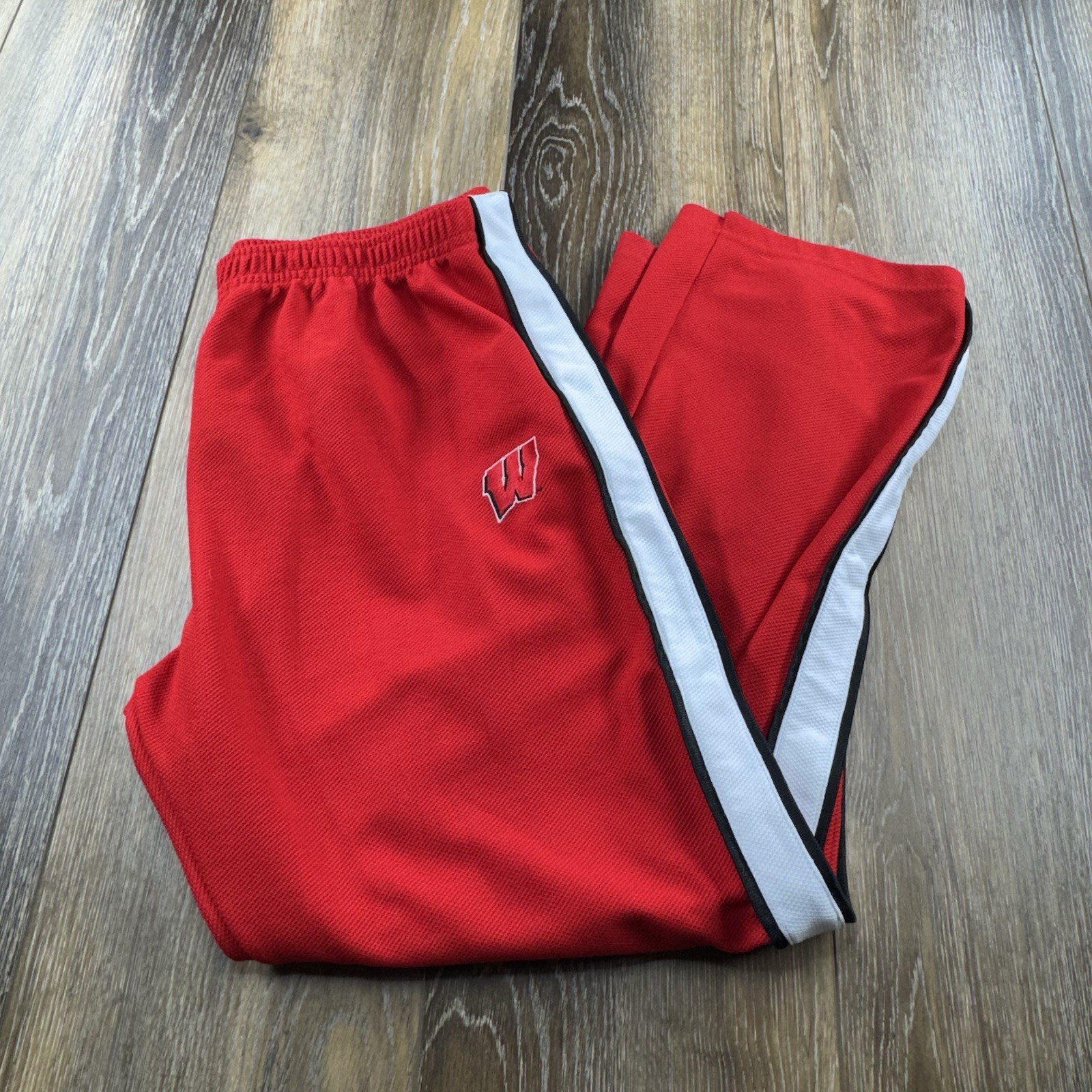 Vintage Wisconsin Badgers Sweatpants Mens XL Red Tearaway Basketball NCAA Team