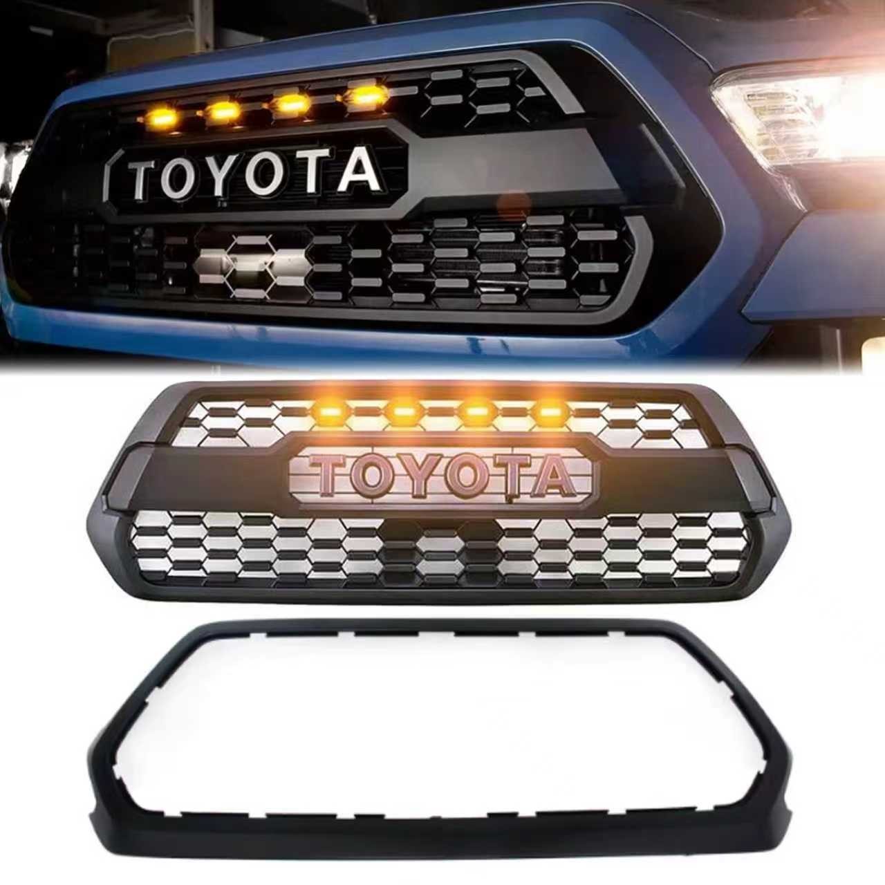 For 2016-2023 Tacoma Front Bumper Grille Outer Shell Frame Surround W/LED For 2016-2023 Tacoma Front Bumper Grille Outer Shell Frame Surround W/LED