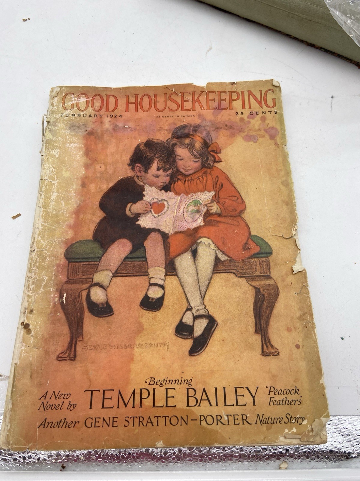 FEB. 1924 GOOD HOUSEKEEPING MAGAZINE Jessie Willcox Smith, Maxfield Parrish Ad