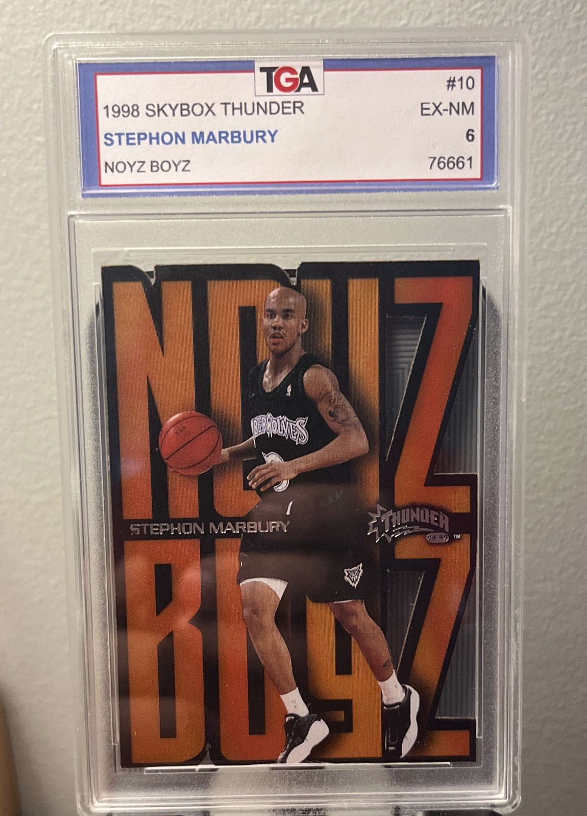 1998-99 Skybox Thunder - Noyz Boyz Stephon Marbury #10 NB 1998-99 Skybox Thunder - Noyz Boyz Stephon Marbury #10 NB