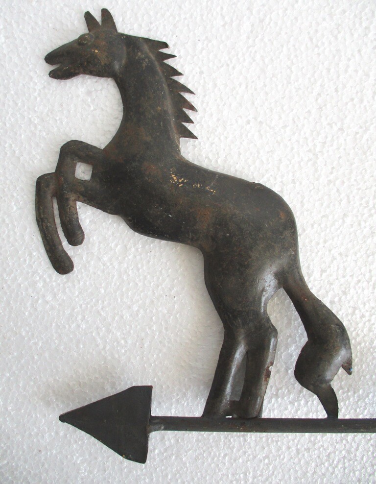 ANTIQUE WEATHERVANE JUMPING HORSE EMBOSSED CUTOUT