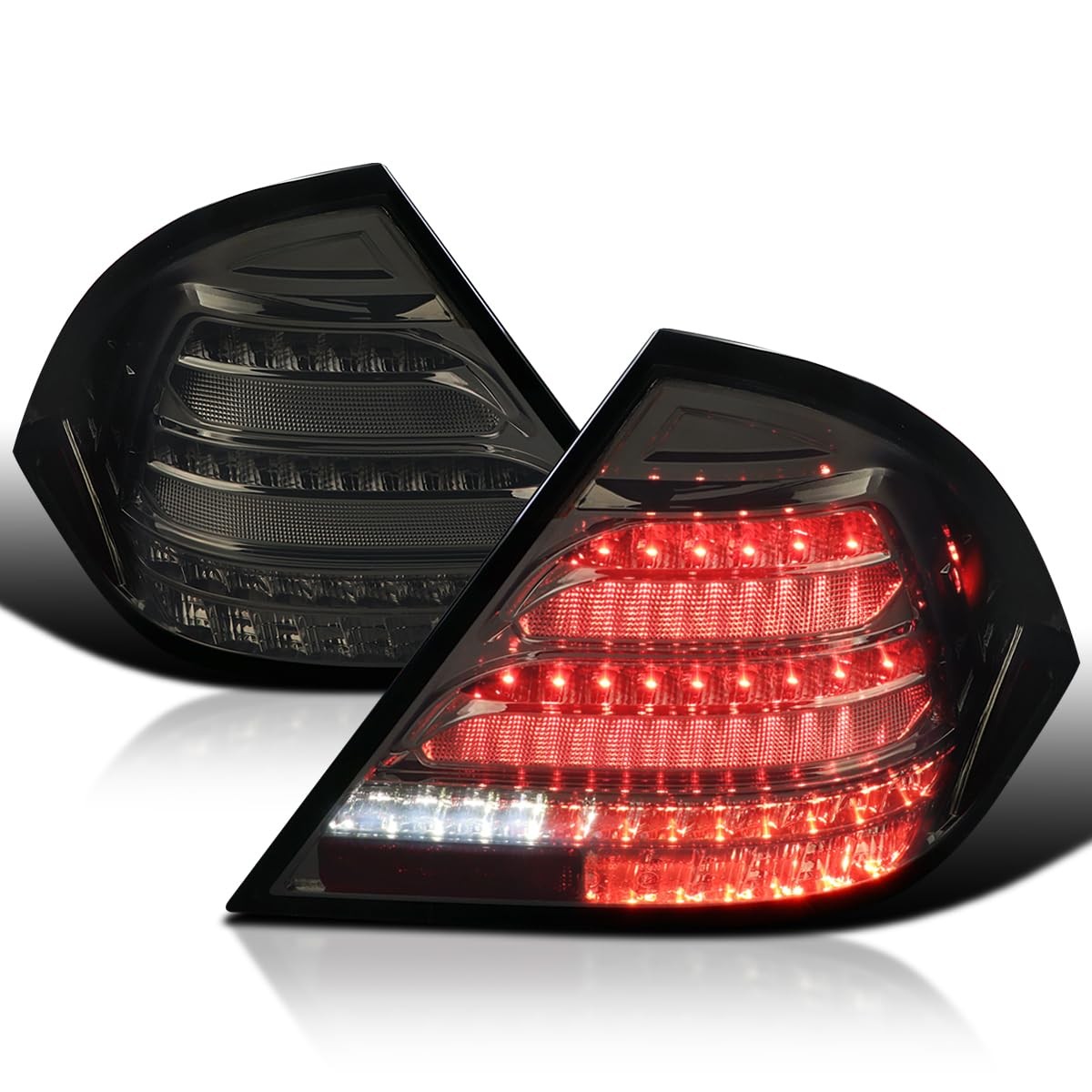 Smoke LED Sequential Tail Lights for 2001-2004 Mercedes Benz W203 C Class Sedan