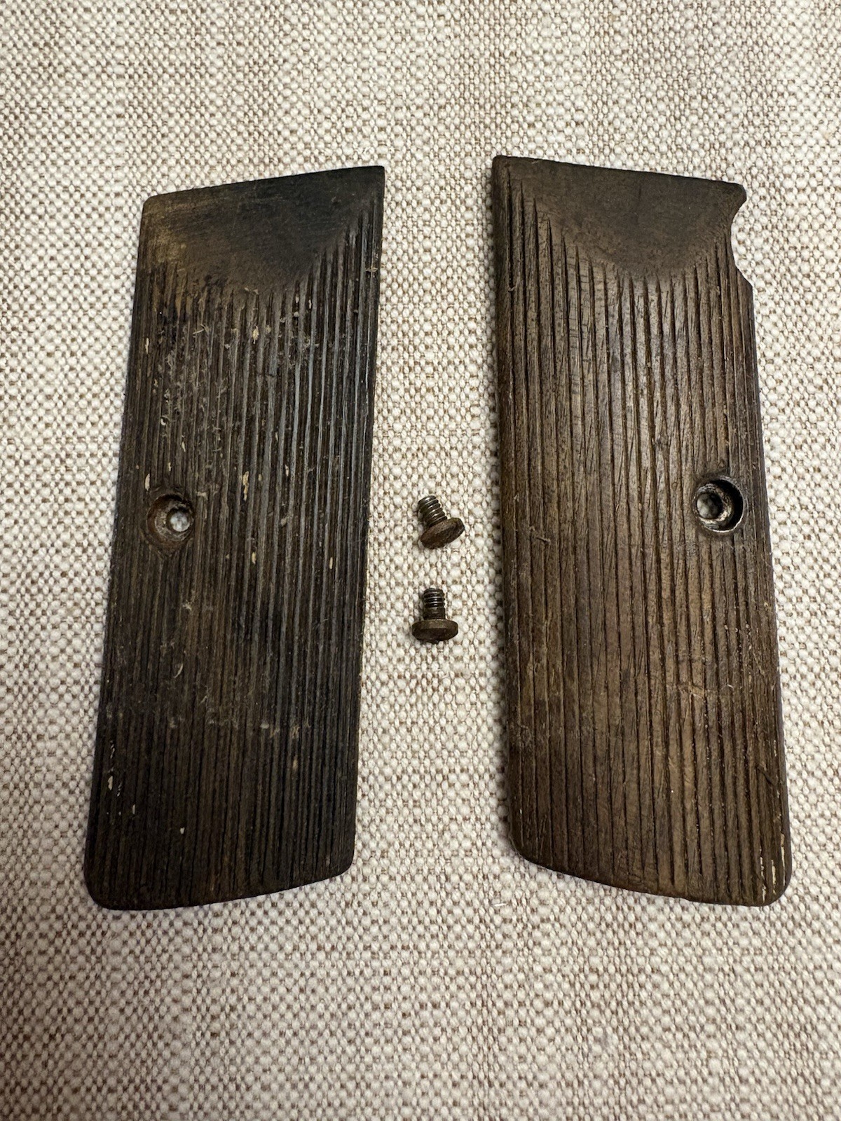 Original Langenhan F.L. Selbstlader Pistol Grips Wood w/two screws .32 VERY RARE Original Langenhan F.L. Selbstlader Pistol Grips Wood w/two screws .32 VERY RARE