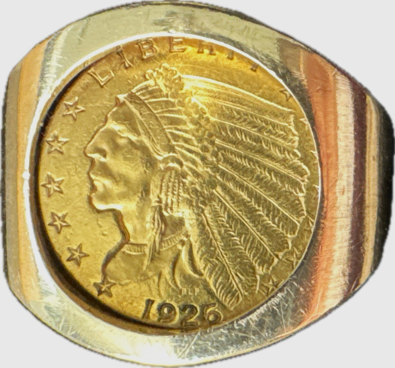 Men’s 14k Gold 1926 Quarter Eagle Coin Signet Ring, 18g.
