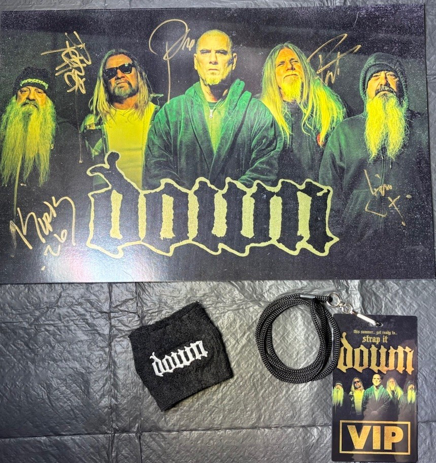 DOWN Band Signed Poster VIP Lanyard Wristband Phil Anselmo 2026 Tour Merch