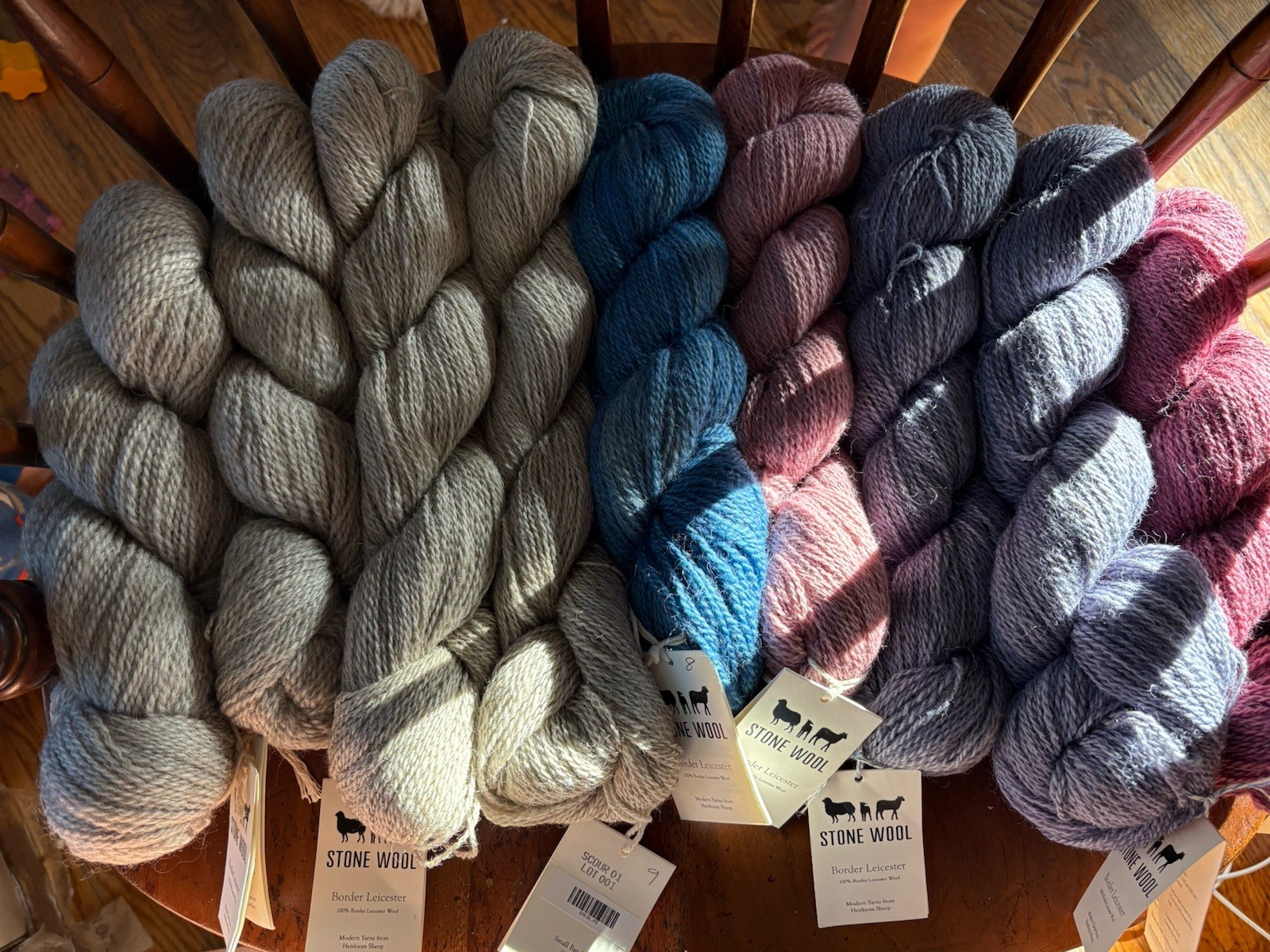 Stone Wool 100% Border Leicester Wool Lot 9 Hanks 2,952 Yards Sport
