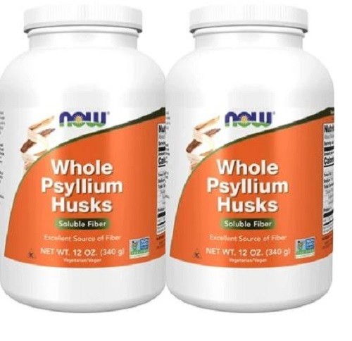 2 x NOW FOODS Psyllium Husks Whole 12 oz, Clearance for Best By 01/2027