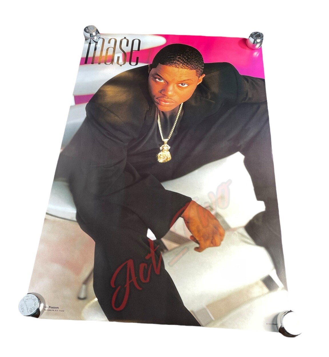 Vintage 1998 MA$E Mase Rap Hip Hop 22”x34.5” Poster Scorpio Posters Bad Boy USA