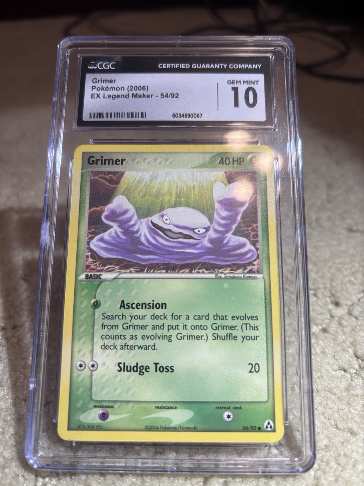 Grimer 54/92 EX Legend Maker 2006 Pokemon TCG English CGC Graded 10