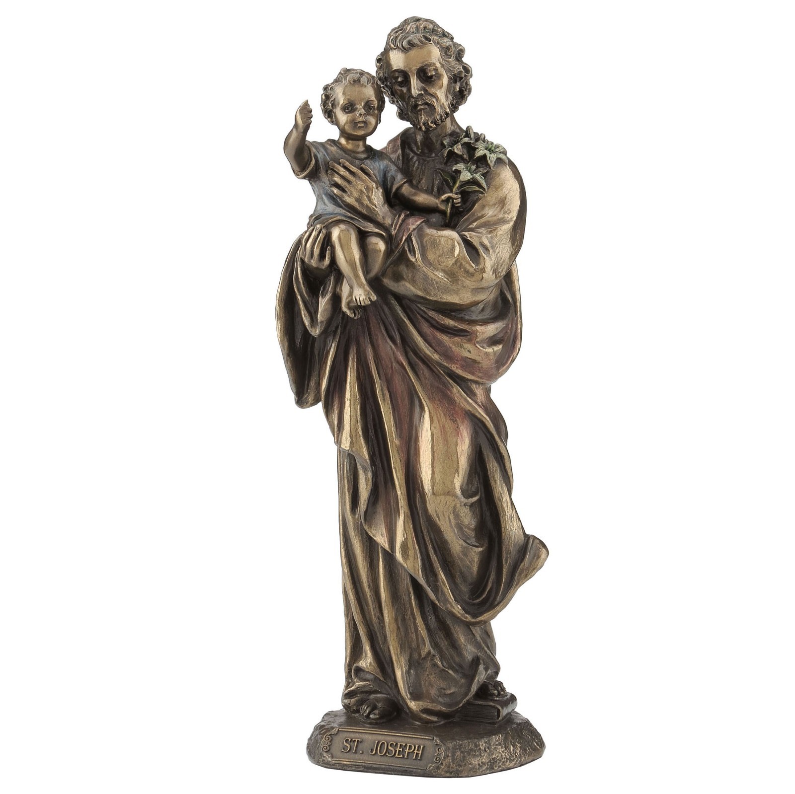 St. Joseph Holding Baby Jesus Sculpture - 8.25 St. Joseph Holding Baby Jesus Sculpture - 8.25