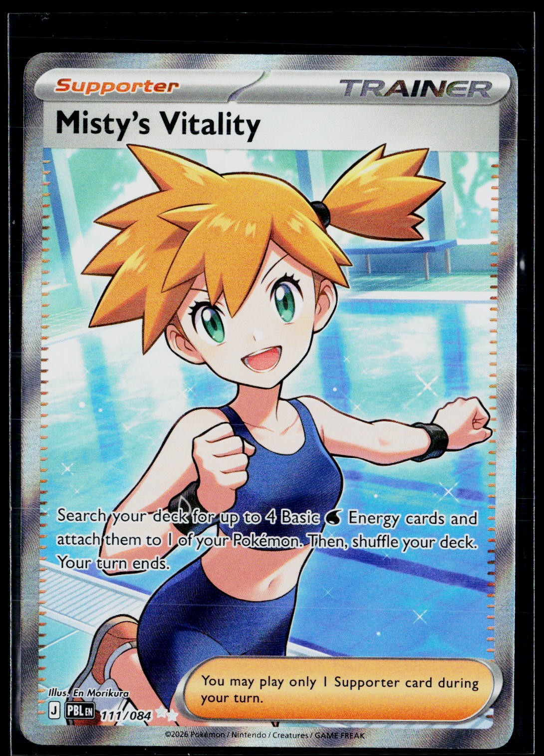 Misty\'s Vitality 111/084 Ultra Rare Pitch Black Pokemon Holo Lightly Played