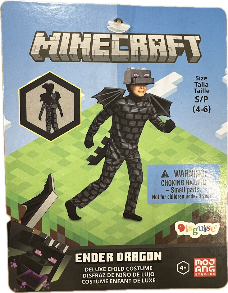 MINECRAFT ENDER DRAGON DELUXE CHILD COSTUME SMALL 4-6