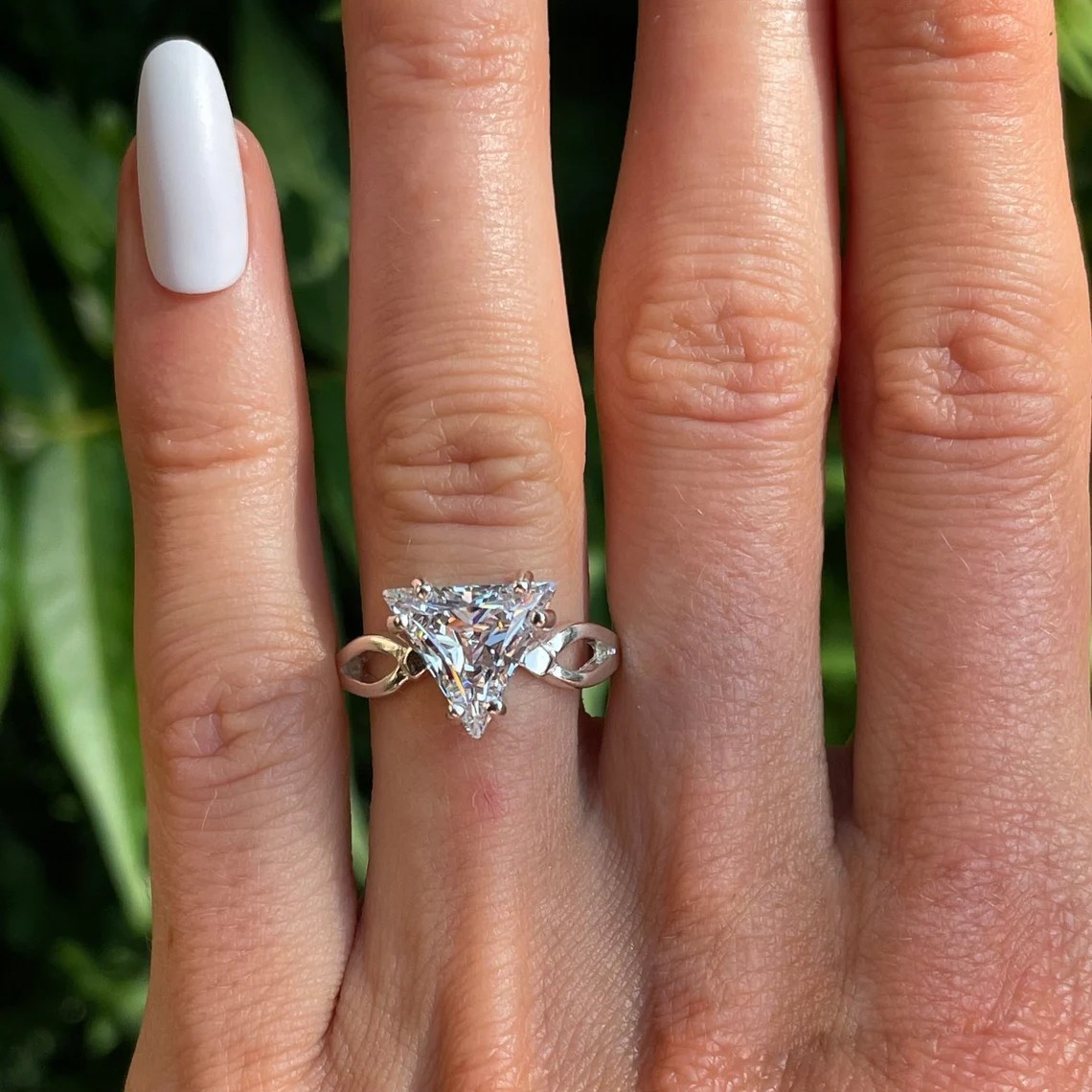 RARE 8.25 Ct Certified Treated White Diamond Solitaire Ring In 925 Silver